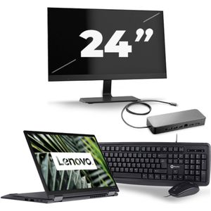 Lenovo ThinkPad X13 Yoga G1 - Intel Core i7-10e Generatie - 13 inch - 16GB RAM - 256GB SSD - Windows 11 Home + 1x 24 inch Monitor Zichtbaar gebruikt