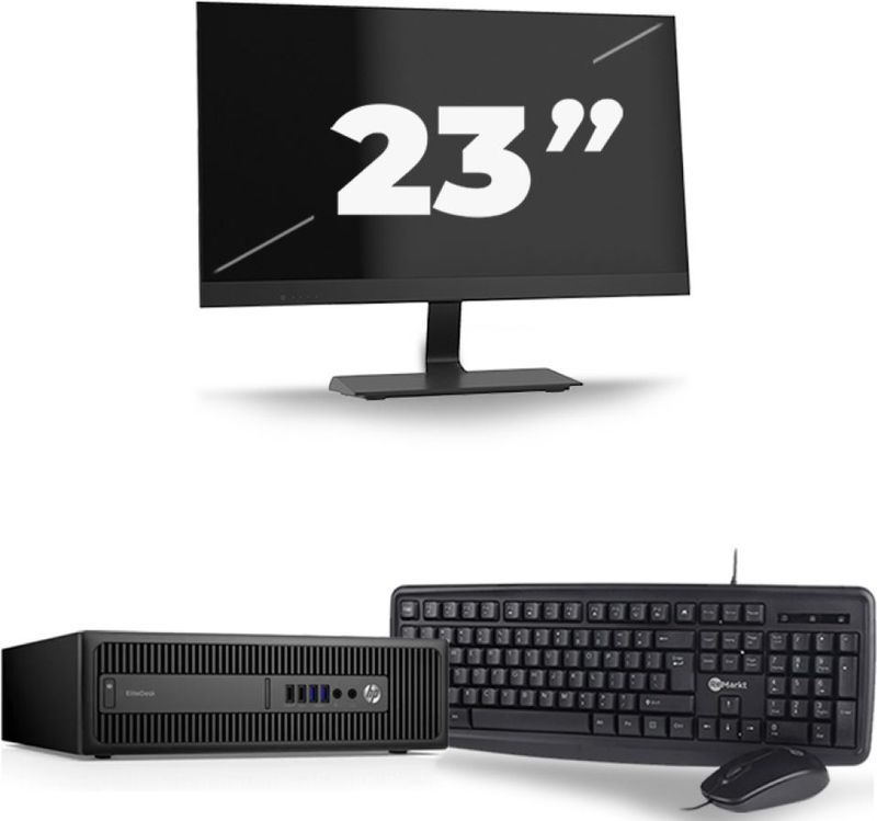 HP ProDesk 600 G3 USFF - Intel Core i5-7e Generatie - 8GB RAM - 256GB SSD - Windows 11 + 1x 23 inch Monitor Nette Staat