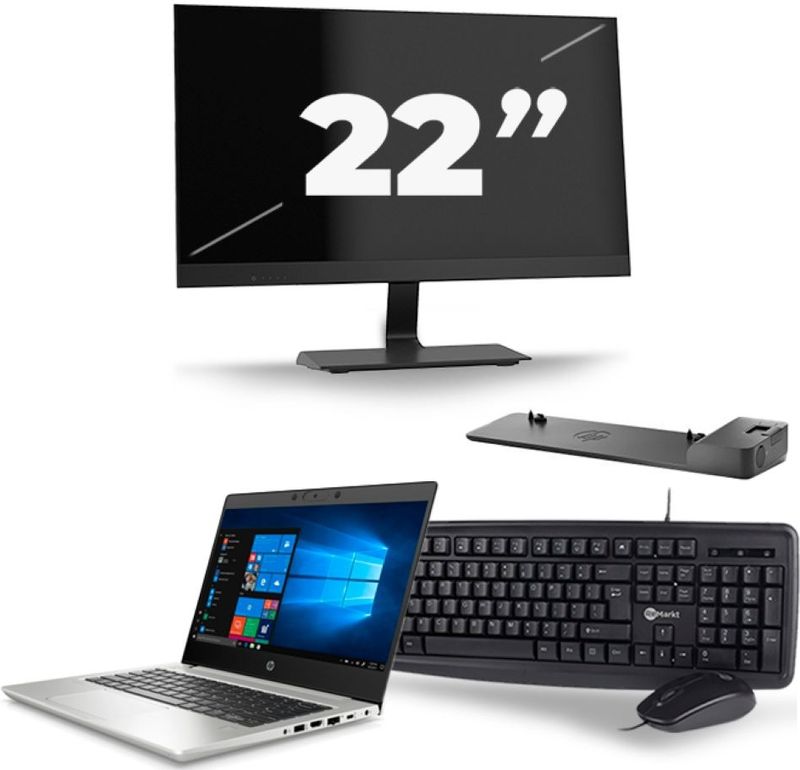 HP ProBook 430 G7 - Intel Core i3-10e Generatie - 13 inch - 16GB RAM - 256GB SSD - Windows 11 + 1x 22 inch Monitor Zichtbare schade