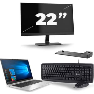 HP EliteBook 850 G7 - Intel Core i5-10e Generatie - 15 inch - 16GB RAM - 256GB SSD - Windows 11 + 1x 22 inch Monitor Zichtbaar gebruikt