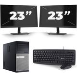 Dell Optiplex 7020 Micro Tower - Intel Core i7-4e Generatie - 16GB RAM - 256GB SSD - Windows 10 + 2x 23 inch Monitor Nette Staat