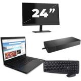 Lenovo ThinkPad L14 Gen 2 - Intel Core i5-11e Generatie - 14 inch - 16GB RAM - 256GB SSD - Windows 11 Home + 1x 24 inch Monitor Zichtbaar gebruikt