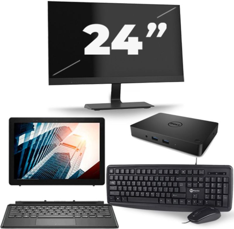 Dell Latitude 5285 - Intel Core i5-7e Generatie - 12 inch - 8GB RAM - 256GB SSD - Windows 11 + 1x 24 inch Monitor Zichtbaar gebruikt