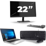 HP EliteBook 850 G7 - Intel Core i5-10e Generatie - 15 inch - 16GB RAM - 256GB SSD - Windows 11 + 1x 22 inch Monitor Nette Staat