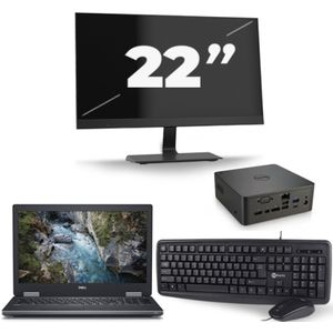 Dell Precision 7530 - Intel Core i7-8e Generatie - 15 inch - 16GB RAM - 256GB SSD - Windows 11 + 1x 22 inch Monitor Zichtbaar gebruikt