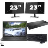 Dell Latitude 3510 - Intel Core i5-10e Generatie - 15 inch - Touch - 16GB RAM - 256GB SSD - Windows 11 Home + 2x 23 inch Monitor Nette Staat