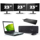 Dell Precision M4600 - Intel Core i5-2e Generatie - 15 inch - 8GB RAM - 256GB SSD - Windows 10 + 3x 23 inch Monitor Zichtbaar gebruikt