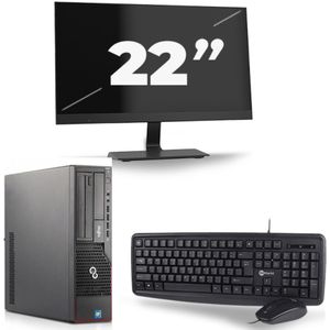 Fujitsu Esprimo E710 SFF - Intel Core i7-3e Generatie - 16GB RAM - 256GB SSD - Windows 10 + 1x 22 inch Monitor Nette Staat