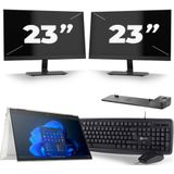 HP EliteBook x360 830 G8 - Intel Core i5-11e Generatie - 13 inch - 16GB RAM - 256GB SSD - Windows 11 Home + 2x 23 inch Monitor Zichtbare schade