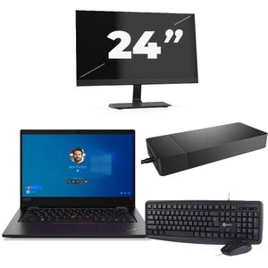 Lenovo ThinkPad L13 Gen 2 - Intel Core i5-11e Generatie - 13 inch - 8GB RAM - 256GB SSD - Windows 11 + 1x 24 inch Monitor Zichtbaar gebruikt