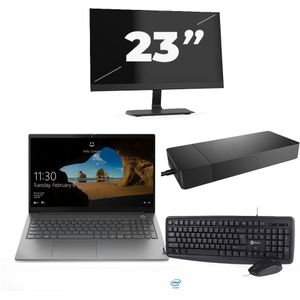 Lenovo ThinkBook 15 G2 ITL - Intel Core i5-11e Generatie - 15 inch - 16GB RAM - 256GB SSD - Windows 11 Home + 1x 23 inch Monitor Nette Staat