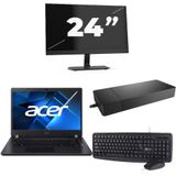 Acer TravelMate P214-53 - Intel Core i5-11e Generatie - 14 inch - 16GB RAM - 256GB SSD - Windows 11 Home + 1x 24 inch Monitor Nette Staat