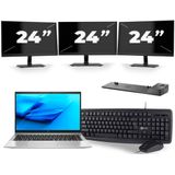 HP EliteBook 840 G7 - Intel Core i7-10e Generatie - 14 inch - 16GB RAM - 256GB SSD - Windows 11 + 3x 24 inch Monitor Zichtbaar gebruikt