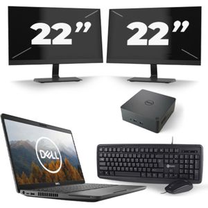 Dell Latitude 5501 - Intel Core i5-9e Generatie - 15 inch - 16GB RAM - 256GB SSD - Windows 11 Home + 2x 22 inch Monitor Nette Staat