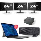 Dell Latitude 7320 - Intel Core i5-11e Generatie - 13 inch - 16GB RAM - 256GB SSD - Windows 11 Home + 3x 24 inch Monitor Zichtbare schade