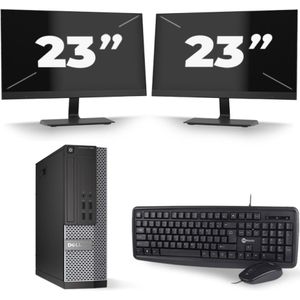 Dell Optiplex 7020 SFF - Intel Core i7-4e Generatie - 16GB RAM - 256GB SSD - Windows 10 + 2x 23 inch Monitor Nette Staat