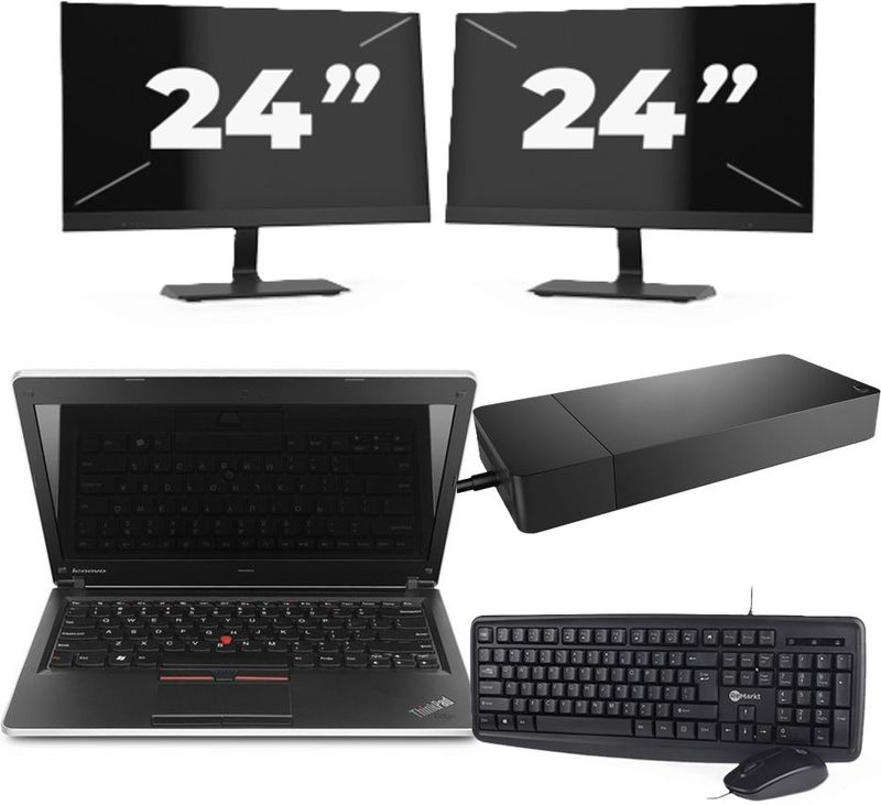 HP Envy notebook 13 - Intel Core i5-7e Generatie - 13 inch - 8GB RAM - 256GB SSD - Windows 11 Home + 2x 24 inch Monitor Zichtbare schade