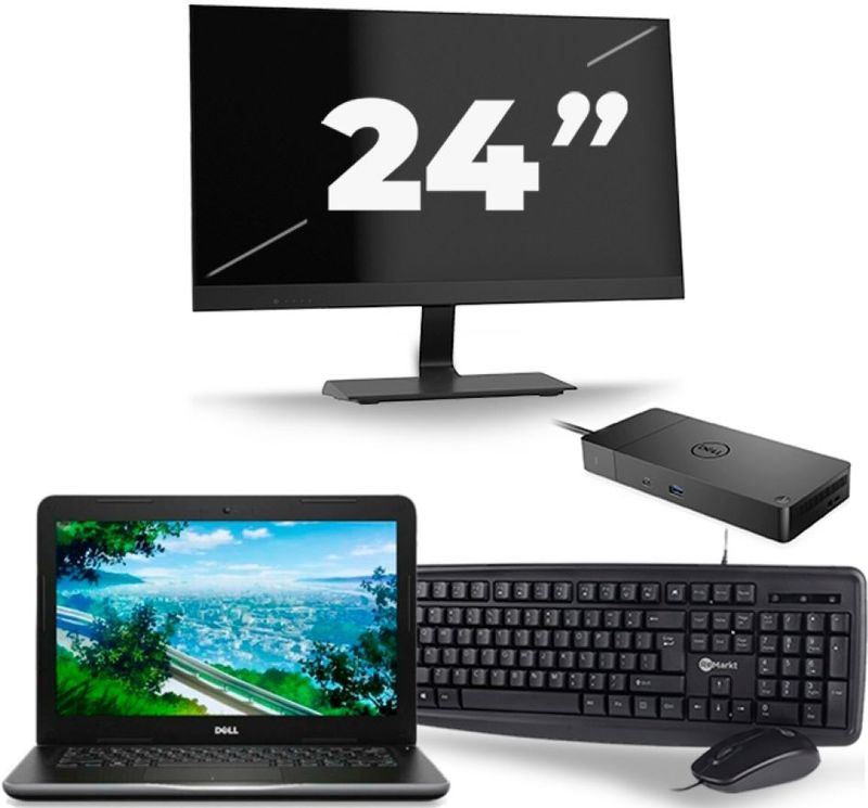 Dell Latitude 3380 - Intel Core i3-6e Generatie - 13 inch - 8GB RAM - 256GB SSD - Windows 11 + 1x 24 inch Monitor Zichtbaar gebruikt