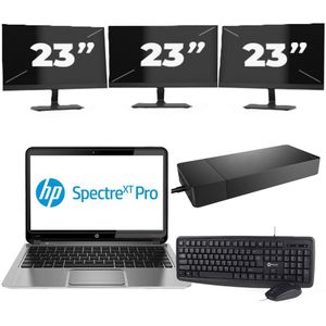 Chuwi CoreBook Pro - Intel Core i3-6e Generatie - 13 inch - 8GB RAM - 256GB SSD - Windows 11 Home + 3x 23 inch Monitor Zichtbare schade