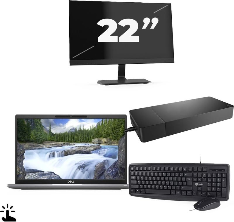 Dell Latitude 7320 - Intel Core i5-11e Generatie - 13 inch - Touch - 16GB RAM - 256GB SSD - Windows 11 Home + 1x 22 inch Monitor Zichtbaar gebruikt