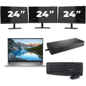 Dell Vostro 5625 - AMD Ryzen 7 5825U - 16 inch - 16GB RAM - 256GB SSD - Windows 11 Home + 3x 24 inch Monitor Nette Staat