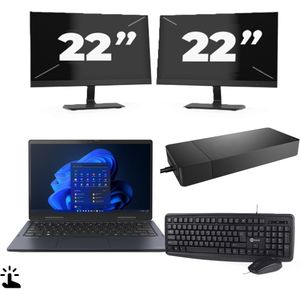 Toshiba Portege X30W-J-10C - Intel Core i5-11e Generatie - 13 inch - Touch - 16GB RAM - 256GB SSD - Windows 11 Home + 2x 22 inch Monitor Zichtbare schade