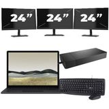 Microsoft Surface Laptop 3 - Intel Core i5-10e Generatie - 13 inch - 16GB RAM - 256GB SSD - Windows 11 Home + 3x 24 inch Monitor Nette Staat