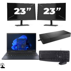 Toshiba Portege X30W-J-10C - Intel Core i5-11e Generatie - 13 inch - Touch - 16GB RAM - 256GB SSD - Windows 11 Home + 2x 23 inch Monitor Zichtbare schade