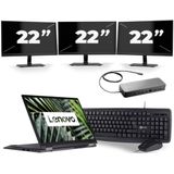 Lenovo ThinkPad X13 Yoga G1 - Intel Core i7-10e Generatie - 13 inch - Touch - 16GB RAM - 256GB SSD - Windows 11 Home + 3x 22 inch Monitor Zichtbaar gebruikt