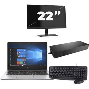 HP EliteBook 735 G6 - AMD Ryzen 5 PRO 3500U - 13 inch - 16GB RAM - 256GB SSD - Windows 10 + 1x 22 inch Monitor Zichtbare schade