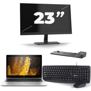 HP EliteBook 850 G5 - Intel Core i7-8e Generatie - 15 inch - 16GB RAM - 256GB SSD - Windows 11 + 1x 23 inch Monitor Zichtbaar gebruikt
