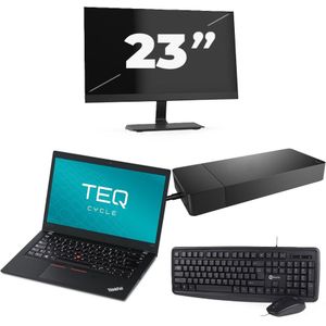 Lenovo ThinkPad T480s - Intel Core i7-8e Generatie - 14 inch - 16GB RAM - 256GB SSD - Windows 11 + 1x 23 inch Monitor Zichtbare schade