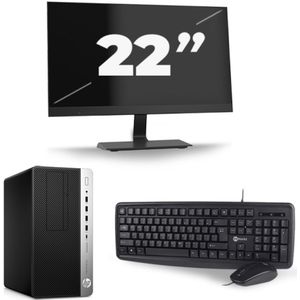 HP ProDesk 600 G3 Micro Tower - Intel Core i7-6e Generatie - 16GB RAM - 256GB SSD - Windows 11 + 1x 22 inch Monitor Nette Staat