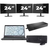 Fujitsu Lifebook U7310 - Intel Core i5-10e Generatie - 13 inch - 8GB RAM - 256GB SSD - Windows 11 Home + 3x 24 inch Monitor Zichtbaar gebruikt