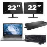 Lenovo ThinkPad L14 Gen 1 - Intel Core i5-10e Generatie - 14 inch - 16GB RAM - 256GB SSD - Windows 11 Home + 2x 22 inch Monitor Zichtbaar gebruikt