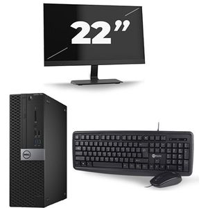 Dell Optiplex 7040 Micro Tower - Intel Core i7-6e Generatie - 16GB RAM - 256GB SSD - Windows 11 + 1x 22 inch Monitor Nette Staat
