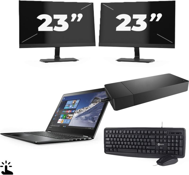 Microsoft Surface Laptop 4 - Intel Core i5-11e Generatie - 13 inch - Touch - 8GB RAM - 512GB SSD - Windows 11 Home + 2x 23 inch Monitor Zichtbaar gebruikt