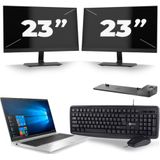 HP EliteBook 850 G7 - Intel Core i7-10e Generatie - 15 inch - 16GB RAM - 256GB SSD - Windows 11 + 2x 23 inch Monitor Nette Staat