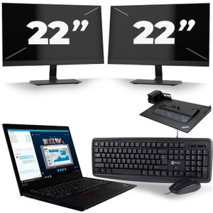 Lenovo ThinkPad L490 - Intel Core i5-8e Generatie - 14 inch - 16GB RAM - 256GB SSD - Windows 11 + 2x 22 inch Monitor Zichtbare schade