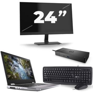 Dell Precision 7540 - Intel Core i7-9e Generatie - 15 inch - 16GB RAM - 256GB SSD - Windows 11 + 1x 24 inch Monitor Nette Staat