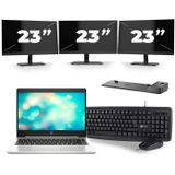 HP ProBook 440 G7 - Intel Core i5-10e Generatie - 14 inch - 8GB RAM - 512GB SSD - Windows 11 + 3x 23 inch Monitor Zichtbare schade