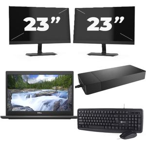 Dell Latitude 3420 - Intel Core i3-11e Generatie - 14 inch - 16GB RAM - 256GB SSD - Windows 11 Home + 2x 23 inch Monitor Zichtbaar gebruikt