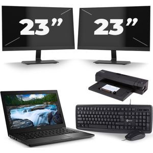 Dell Latitude 7490 - Intel Core i5-8e Generatie - 14 inch - 16GB RAM - 256GB SSD - Windows 11 + 2x 23 inch Monitor Nette Staat