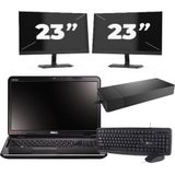 Dell Inspiron N5110 - Intel Core i3-2e Generatie - 15 inch - 8GB RAM - 256GB SSD - Windows 10 Home + 2x 23 inch Monitor Zichtbaar gebruikt