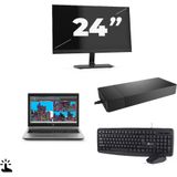 HP ZBook 15 G5 - Intel Core i7-8e Generatie - 15 inch - Touch - 16GB RAM - 256GB SSD - Windows 11 Home + 1x 24 inch Monitor Nette Staat