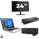 HP ProBook 430 G8 - Intel Core i5-11e Generatie - 13 inch - Touch - 16GB RAM - 256GB SSD - Windows 11 Home + 1x 24 inch Monitor Nette Staat