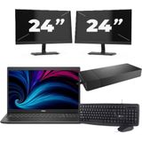 Dell Latitude 3520 - Intel Core i5-11e Generatie - 15 inch - 16GB RAM - 256GB SSD - Windows 11 Home + 2x 24 inch Monitor Nette Staat
