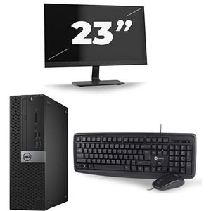Dell Optiplex 7040 Micro Tower - Intel Core i7-6e Generatie - 16GB RAM - 256GB SSD - Windows 11 + 1x 23 inch Monitor Nette Staat