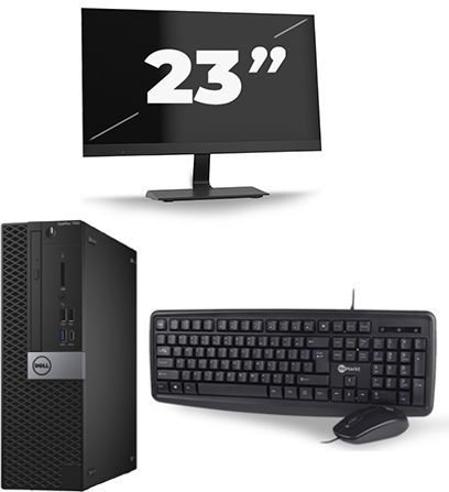Dell Optiplex 7040 Micro Tower - Intel Core i7-6e Generatie - 16GB RAM - 256GB SSD - Windows 11 + 1x 23 inch Monitor Nette Staat