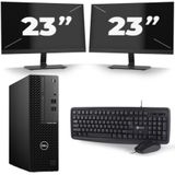 Dell Optiplex 3080 Micro USFF - Intel Core i5-10e Generatie - 16GB RAM - 256GB SSD - Windows 11 + 2x 23 inch Monitor Nette Staat
